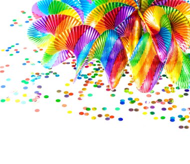 portre renkli çelenk ve konfeti