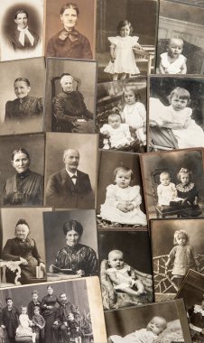 Eski aile fotoğrafları. nostaljik vintage resimleri