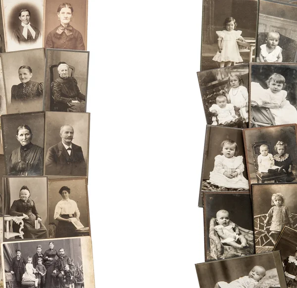 Alte Familienfotos. Nostalgische Vintage-Bilder — Stockfoto