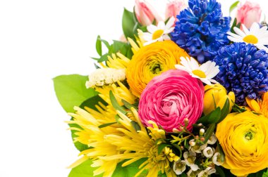 renkli bahar çiçekleri buketi