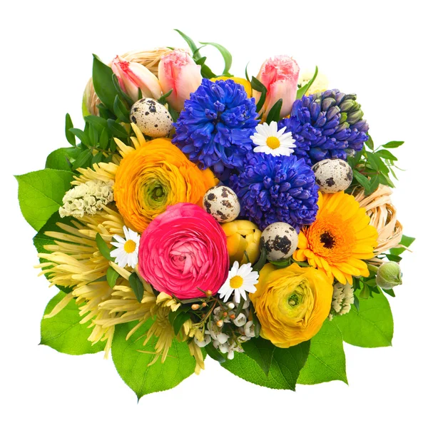 Easter bouquet of colorful spring flowers — Stock Photo, Image