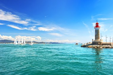 St tropez feneri. güzel Akdeniz manzarası