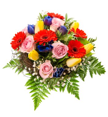 fresh colorful spring flowers bouquet clipart