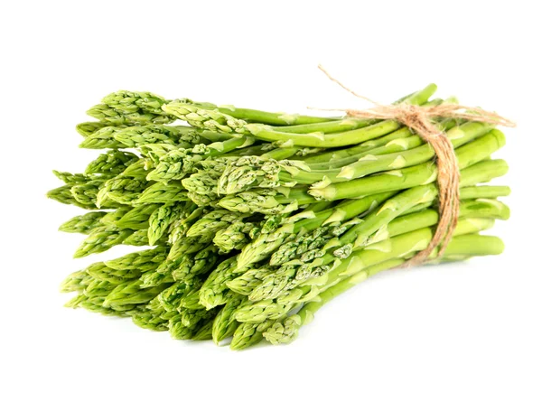 Bunch of fresh green asparagus on white — Stock Photo, Image
