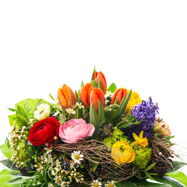 Színes tavaszi virágok csokor — Stock Fotó