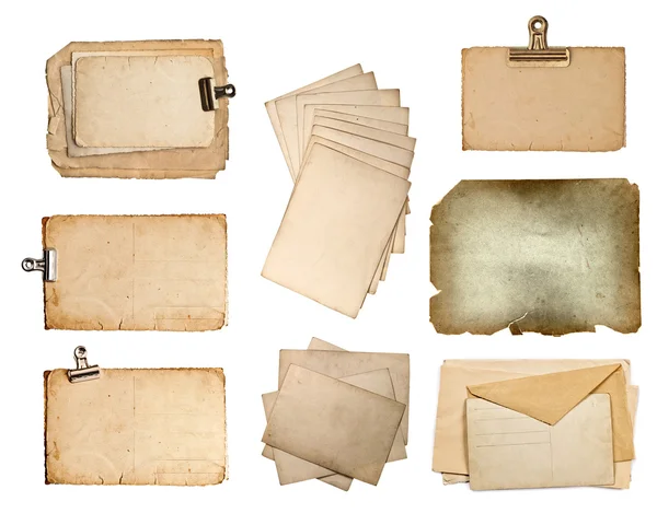 Набор различных старых листов бумаги Стоковая Картинка