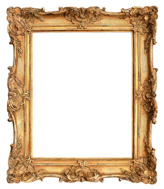 antique golden frame isolated on white clipart