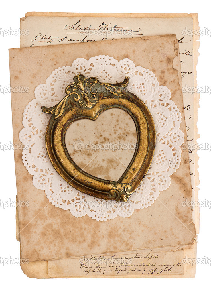 vintage background with old handwritten post cards