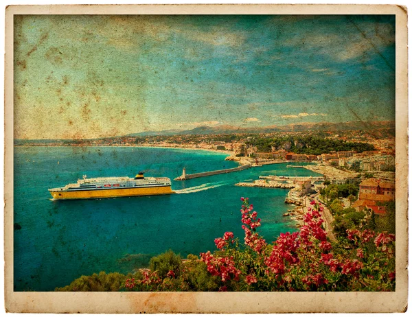 Θέα της Μεσογείου θέρετρο, Νίκαια, Γαλλία — Φωτογραφία Αρχείου