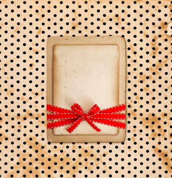 Vintage card on grunge polka dot background — Stock Photo, Image