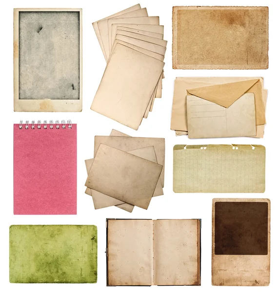 Sada různých starých listů papíru — Stock fotografie