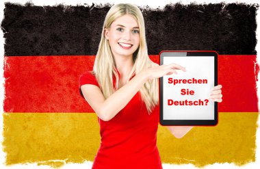 german language learning concept clipart