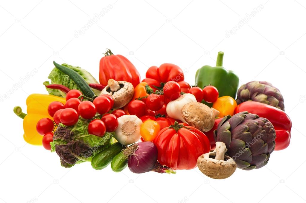 raw food ingredients. fresh vegetables