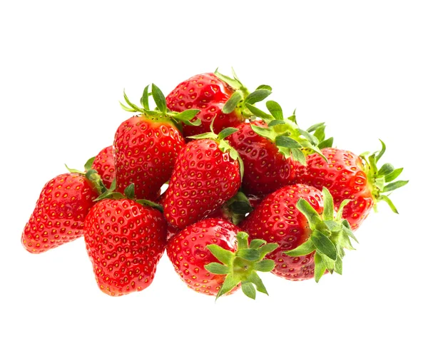 Fragole rosse isolate su bianco — Foto Stock