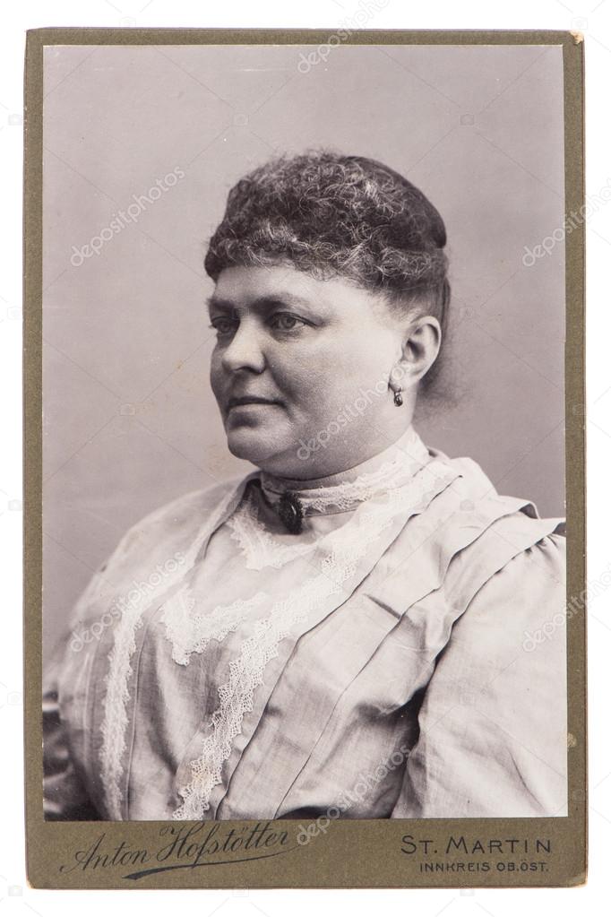 Antique portrait of woman wearing vintage clothing