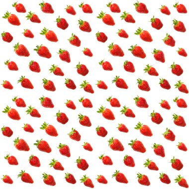 Dikişsiz doku üzerinde beyaz izole çilek