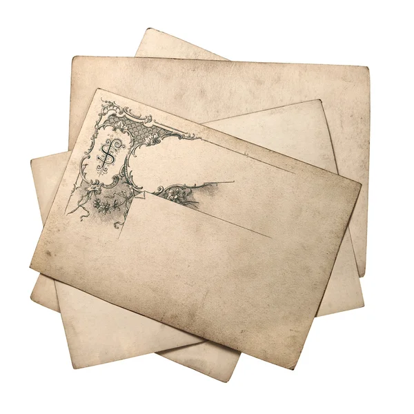 Tarjeta de papel vieja con patrón adornado vintage —  Fotos de Stock