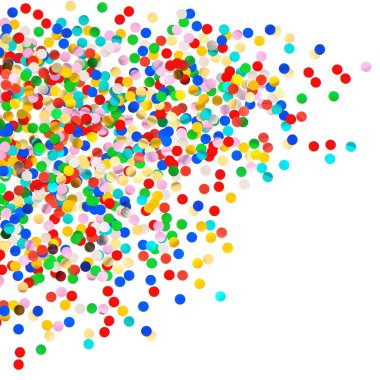 Beyaz arka plan üzerinde renkli konfeti