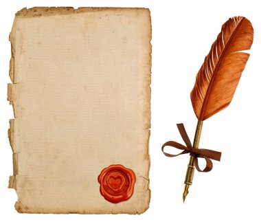 antieke papier blad met zegel