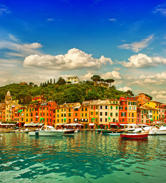 Деревня Портофино на побережье Лигурии
