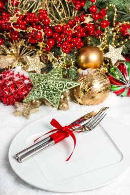 Festival Tablo ayarı Noel dekorasyonu. akşam yemeği daveti co