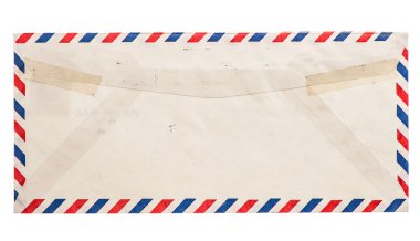 vintage grungy air mail envelope isolated on white clipart