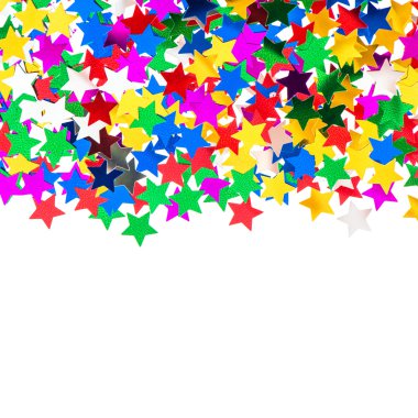 konfeti kırmızı, mavi, yeşil, altın yıldız şeklinde