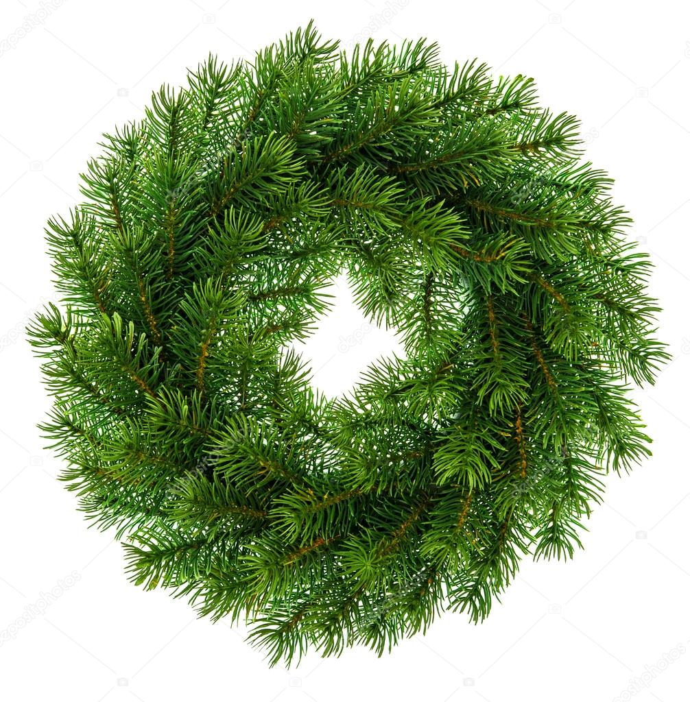 traditional green christmas decoration evergreen wreath