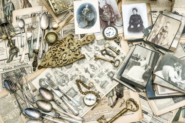 Antique french and german collectible goods clipart