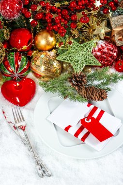 Noel masa yer ayar kırmızı kalp mum