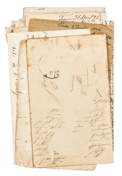 Eski eski kağıt sayfalarının üzerine beyaz izole — Stok fotoğraf