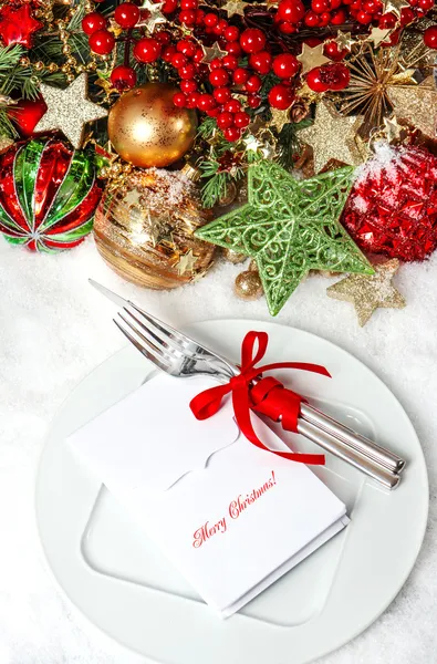 Festive table place setting decoration — Stock Photo, Image