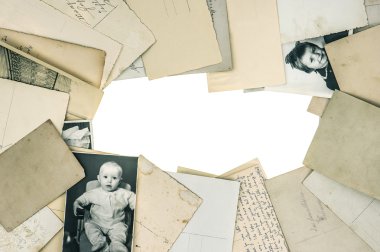 Retro bebek resimleri eski fotoğraf albümünden