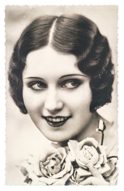 genç kadınla gül çiçek, ca. 1920 paris