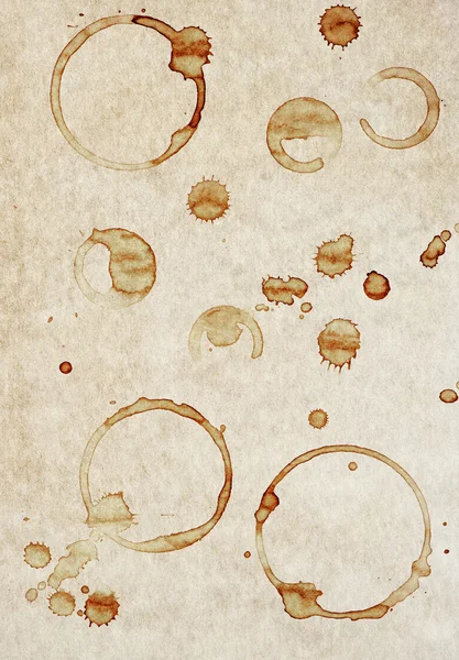 Старая бумажная текстура с пятнами от кофе — стоковое фото