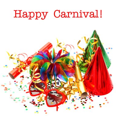 parti süsleme çelenk, konfeti, flama. Karnaval
