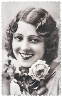 genç kadınla gül çiçek, ca. 1920 paris