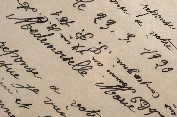 Vintage handwriting with a text. grunge paper — Stock Photo, Image