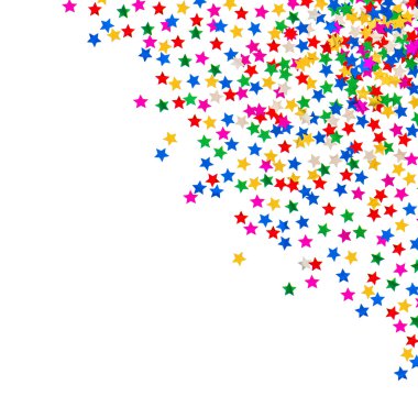 yıldız şeklinde beyaz renkli konfeti