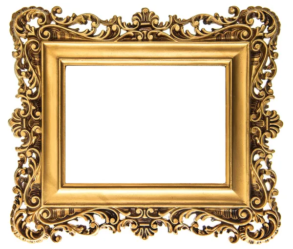 beyaz üzerine izole klasik altın resim çerçevesi