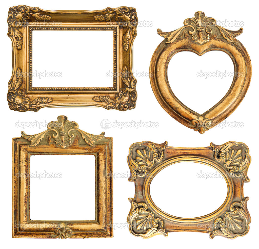 old golden frame. antique object