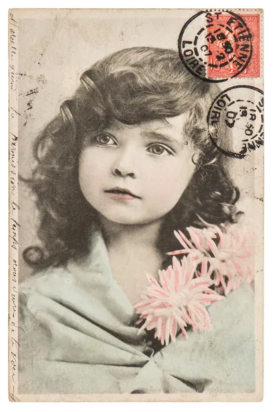 Portrait vintage de belle petite fille — Photo