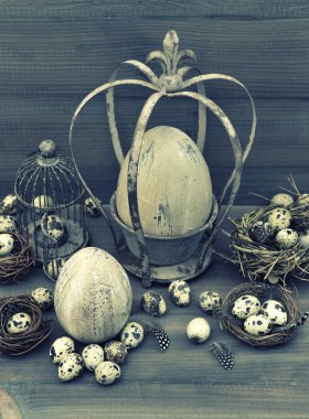 Vintage Paskalya dekorasyon. retro tarzı tonda