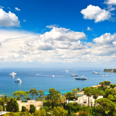 lüks resort ve villefranche Körfezi. Fransız Rivierası