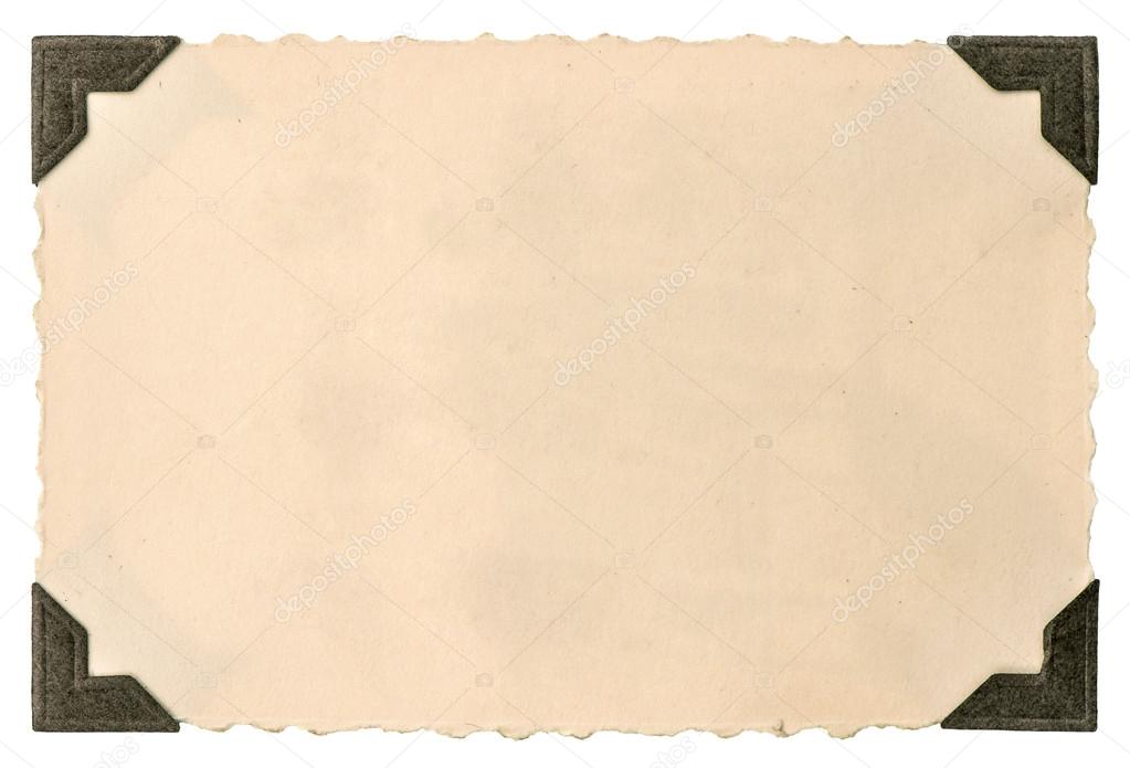 old photo card with corner isolated on white