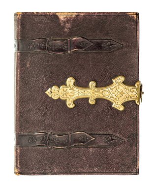 Altın süslemeli antika kitap kapağı