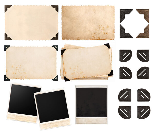 Vintage paper card with corner, photo, instant photo, postcard
