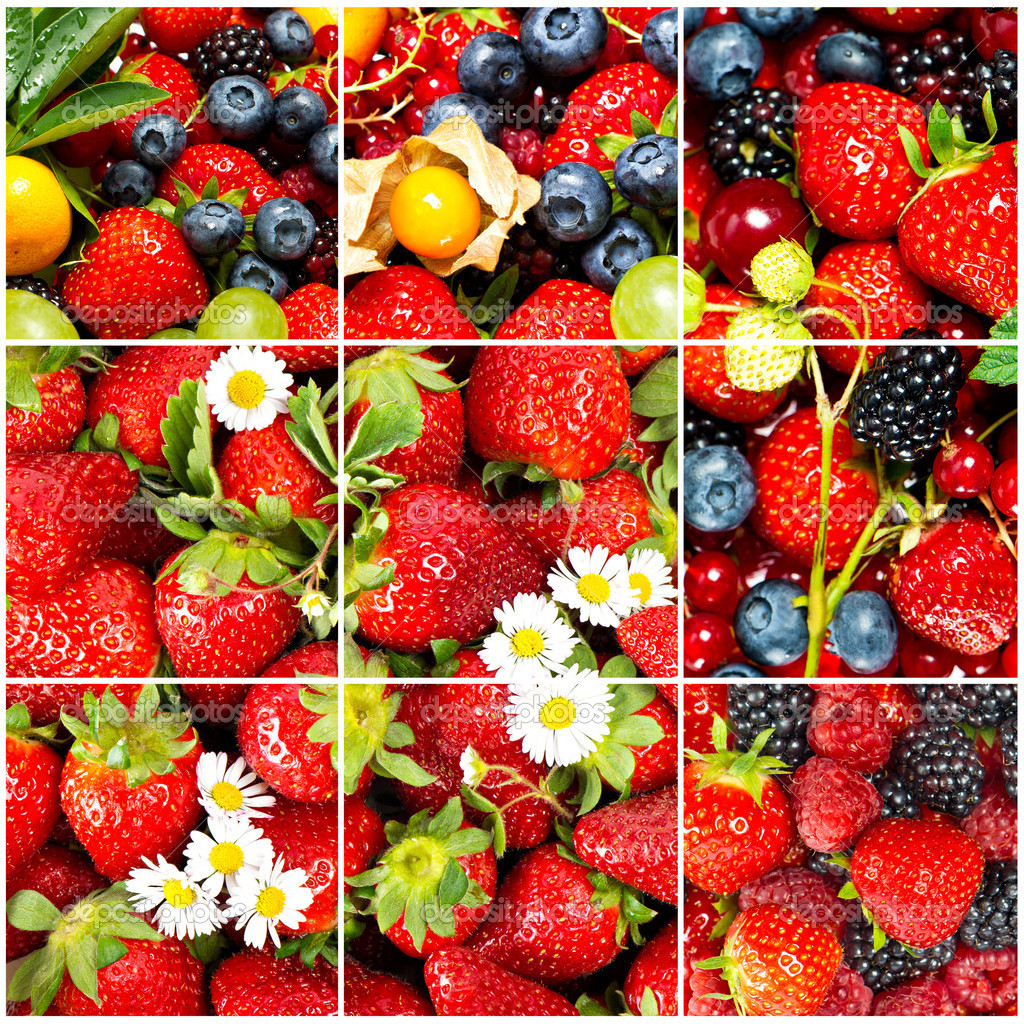 Mix of fruits and berries. healthy food concept — Stock Photo