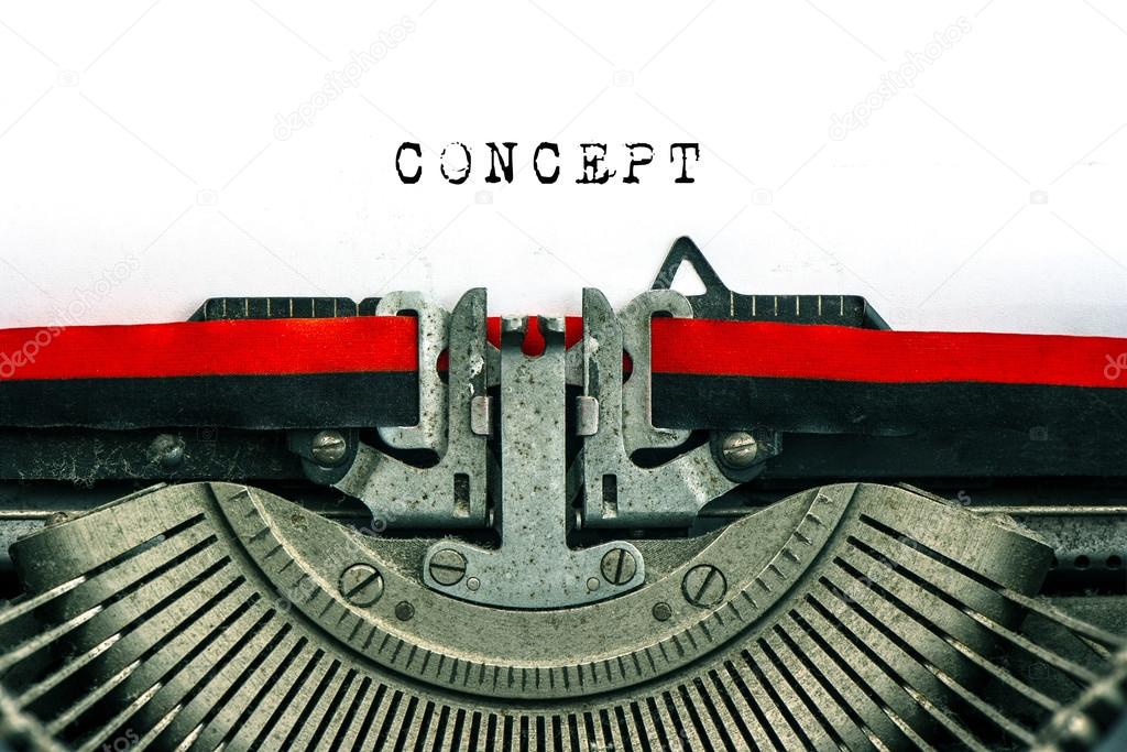 Antique typewriter with sample text CONCEPT