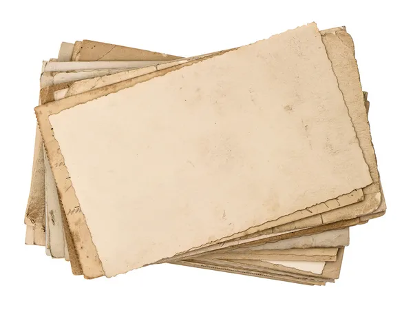 Stare pocztówki na białym tle. wieku papieru tekstury — Zdjęcie stockowe